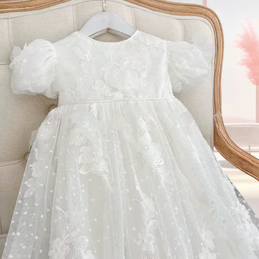 Elian Heirloom Christening Gown Set for Girls (Baptism Outfit) – Made to Order (AB020) - Flower Girl Dress - Aylu Bebe
