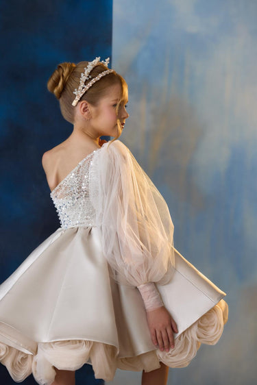 Enchanted Rosette Couture Dress AB3723 - Made to Order - Flower Girl Dress - Aylu Bebe