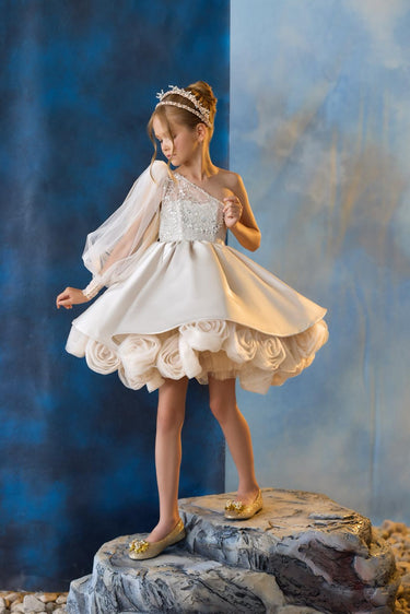 Enchanted Rosette Couture Dress AB3723 - Made to Order - Flower Girl Dress - Aylu Bebe