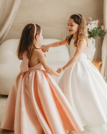Majestic Mikado Dress - White Flower Girl Dress
