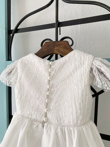 Evangeline Grace Christening Dress for Girls (Baptism Outfit) – Made to Order (AB033) - Flower Girl Dress - Aylu Bebe