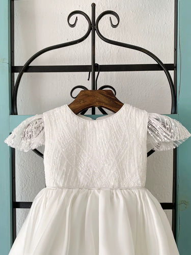 Evangeline Grace Christening Dress for Girls (Baptism Outfit) – Made to Order (AB033) - Flower Girl Dress - Aylu Bebe