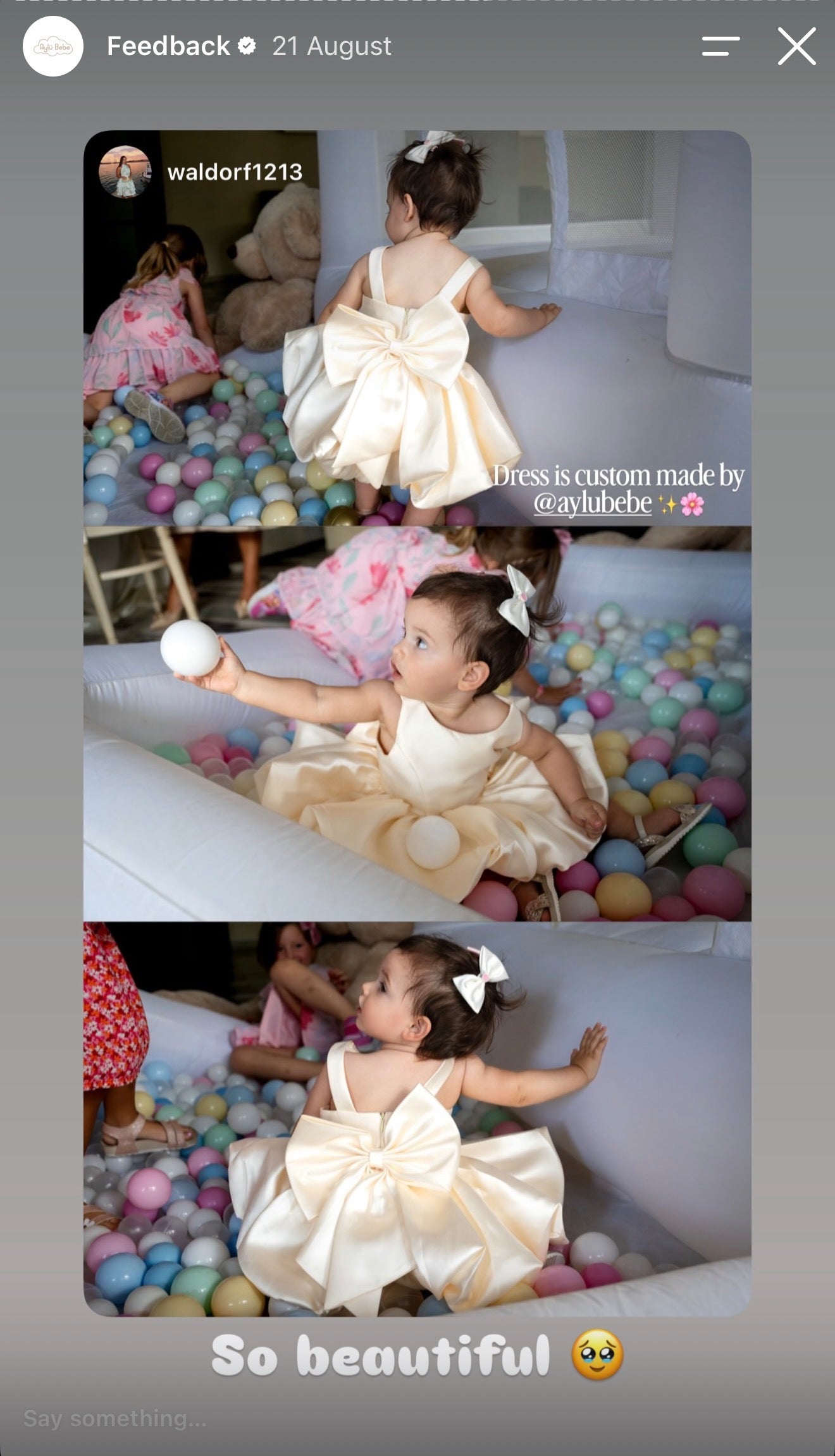 Aylu Bebe customer photo and feedback