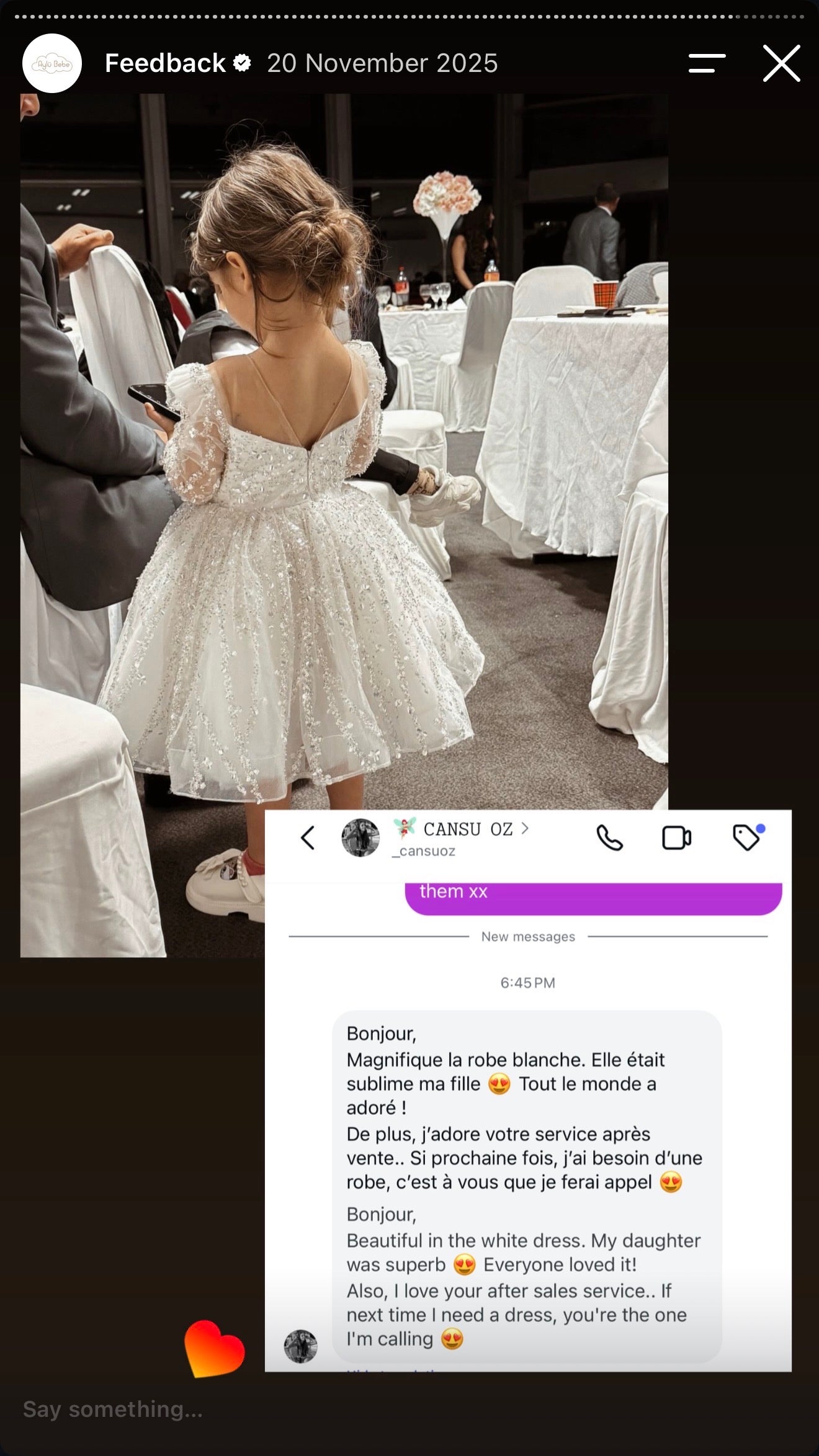 Aylu Bebe customer photo and feedback