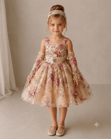 Flora Royale Handmade Gloves - Flower Girl Dress- Aylu Bebe
