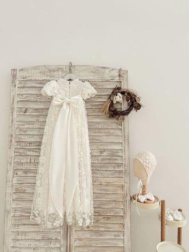Isolde Bloom Christening Gown for Girls (Baptism Outfit) – Made to Order (AB039) - Flower Girl Dress - Aylu Bebe