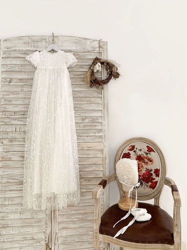 Liora Bloom Christening Gown for Girls (Baptism Outfit) – Made to Order (AB034) - Flower Girl Dress - Aylu Bebe