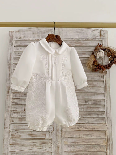 Lorenzo Heirloom Christening Set for Boys (Baptism Outfit) – Made to Order (AB025) - Flower Girl Dress - Aylu Bebe
