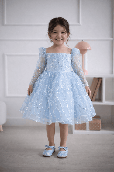 Luna Sequin Flower Girl Dress – Made to Order - Flower Girl Dress - Aylu Bebe