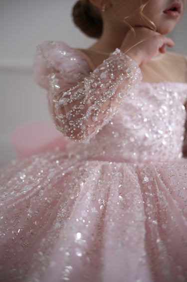 Luna Sequin Flower Girl Dress – Made to Order - Flower Girl Dress - Aylu Bebe