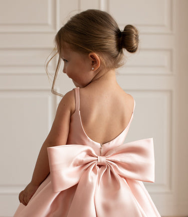Majestic Mikado Flower Girl Dress with Bow | Aylu Bebe - Flower Girl Dress - Aylu Bebe