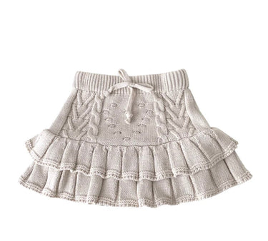 Milena knit skirt - Beige - Flower Girl Dress - Aylu Bebe