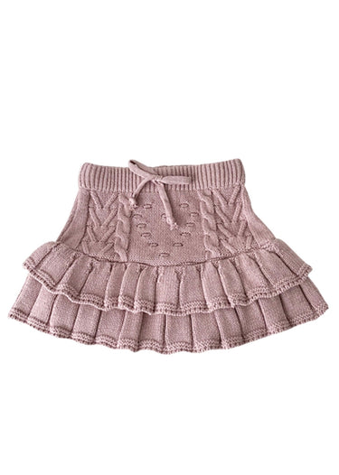 Milena knit skirt - Pink - Flower Girl Dress - Aylu Bebe