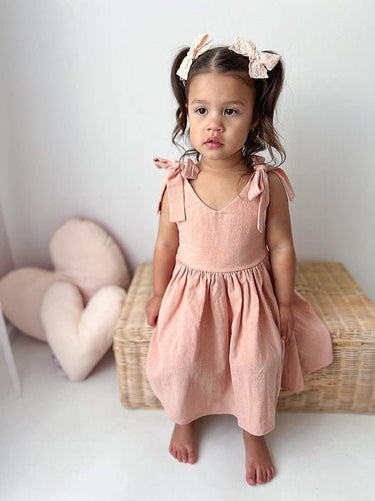 Mira Dress - Peach - Flower Girl Dress - Aylu Bebe