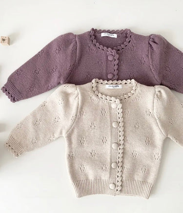 Mira knit cardigan - Beige - Flower Girl Dress - Aylu Bebe