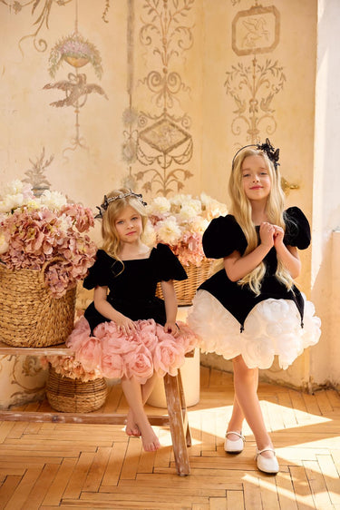 Noire Rosalie Dress AB3814 - Made to Order - Flower Girl Dress - Aylu Bebe