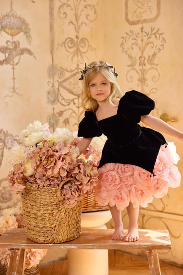Noire Rosalie Dress AB3814 - Made to Order - Flower Girl Dress - Aylu Bebe