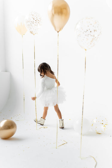 Off shoulder Tutu - White - Flower Girl Dress - Aylu Bebe