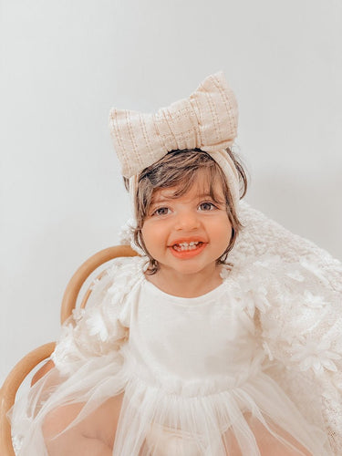 Oversized Top Knot - Ivory - Flower Girl Dress - Aylu Bebe