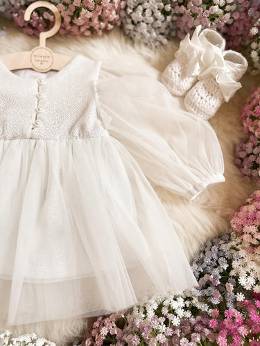 Paris Dress (Handmade) - White - Flower Girl Dress - Aylu Bebe