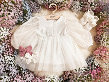 Paris Dress (Handmade) - White - Flower Girl Dress - Aylu Bebe