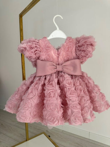 Rosalie Pink Flower Girl Dress - Handmade in Europe | Aylu Bebe - Flower Girl Dress - Aylu Bebe