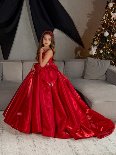 Ruby Enchantress Couture Gown - AB3818 Made To Order - Flower Girl Dress - Aylu Bebe
