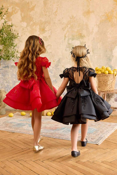 Scarlet Whirl Dress - AB3842 Made To Order - Flower Girl Dress - Aylu Bebe
