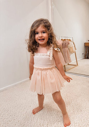 Smocked Romper - Flower Girl Dress - Aylu Bebe