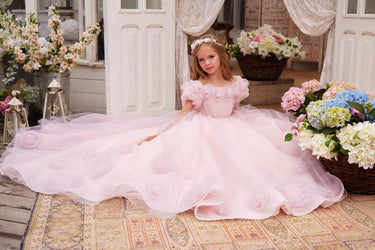 The Evelina handmade Gown - Made to order - Flower Girl Dress - Aylu Bebe