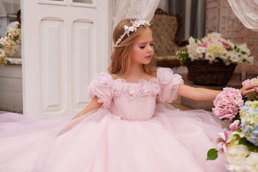 The Evelina handmade Gown - Made to order - Flower Girl Dress - Aylu Bebe