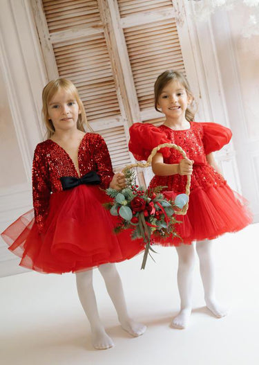 The Sugar Plum Ruby Dress - Flower Girl Dress - Aylu Bebe