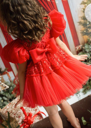 The Sugar Plum Ruby Dress - Flower Girl Dress - Aylu Bebe
